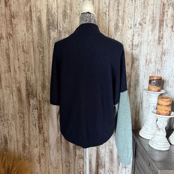 BLDWN Cara Cashmere Blend Color Block Sweater in Nocturnal Multi - Large - Picture 6 of 8